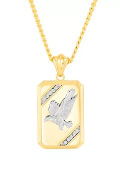 Eagle  Dog Tag Pendant with 24" Curb Chain