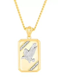 Eagle  Dog Tag Pendant with 24" Curb Chain