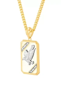 Eagle  Dog Tag Pendant with 24" Curb Chain