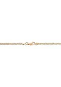 Cross Dog Tag Pendant Necklace with 22" Mariner Chain in Gold Over Sterling Silver