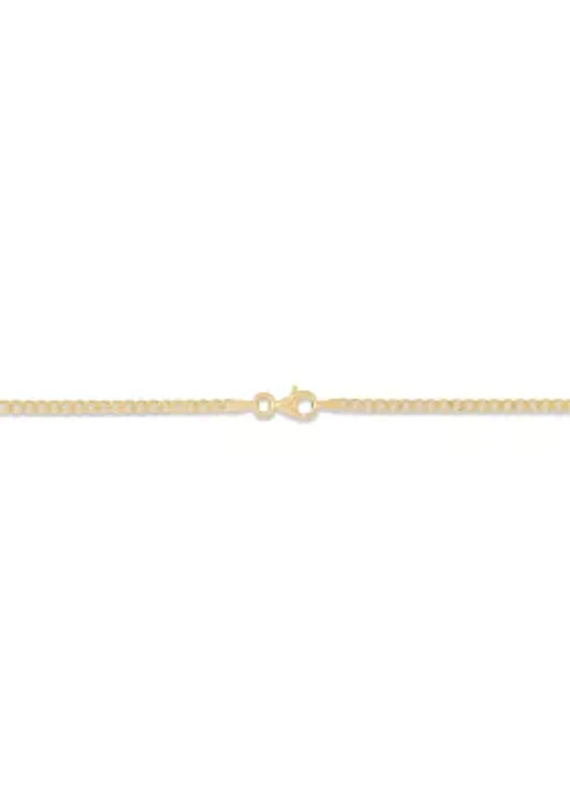 St. Micheal Pendant with 22" Curb Chain in Gold Over Sterling Silver