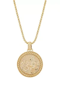 Eagle Pendant Necklace on 22" Bead Chain in Gold Over Sterling Silver