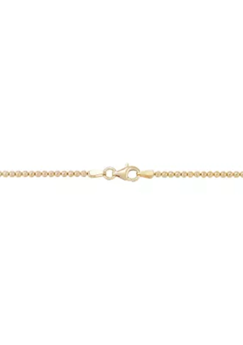Eagle Pendant Necklace on 22" Bead Chain in Gold Over Sterling Silver