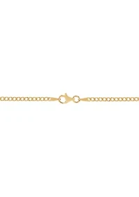Curb Cross Pendant Necklace with Curb Chain in Sterling Silver