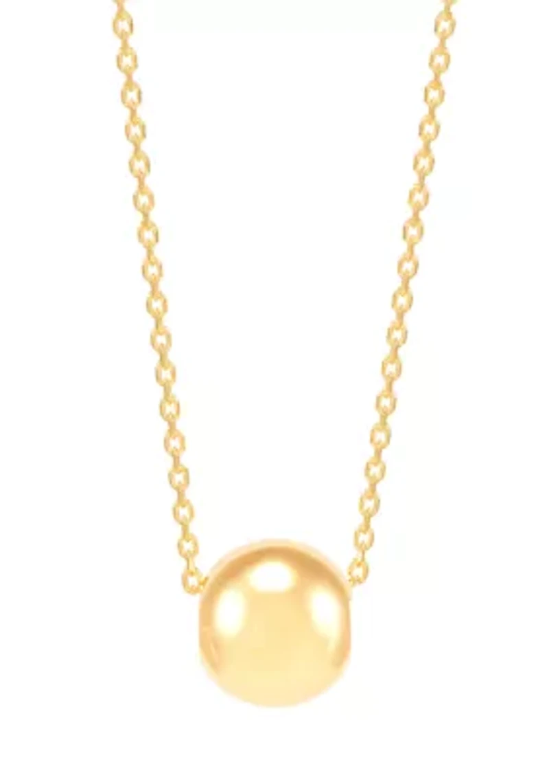 10 Millimeter Ball Necklace and 8 Millimeter Ball Studs Set in Gold Over Silver