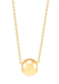 10 Millimeter Ball Necklace and 8 Millimeter Ball Studs Set in Gold Over Silver