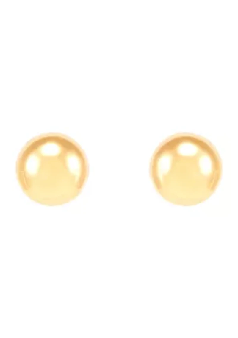 10 Millimeter Ball Necklace and 8 Millimeter Ball Studs Set in Gold Over Silver