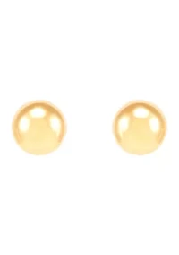 10 Millimeter Ball Necklace and 8 Millimeter Ball Studs Set in Gold Over Silver