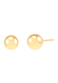 10 Millimeter Ball Necklace and 8 Millimeter Ball Studs Set in Gold Over Silver