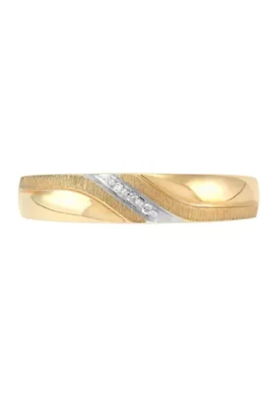 1/10 ct. t.w. Diamond Accent Gents Band Ring in 10K Yellow Gold