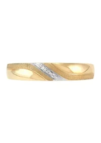 1/10 ct. t.w. Diamond Accent Gents Band Ring in 10K Yellow Gold