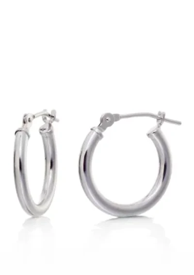 Hoop Earrings in 14K White Gold