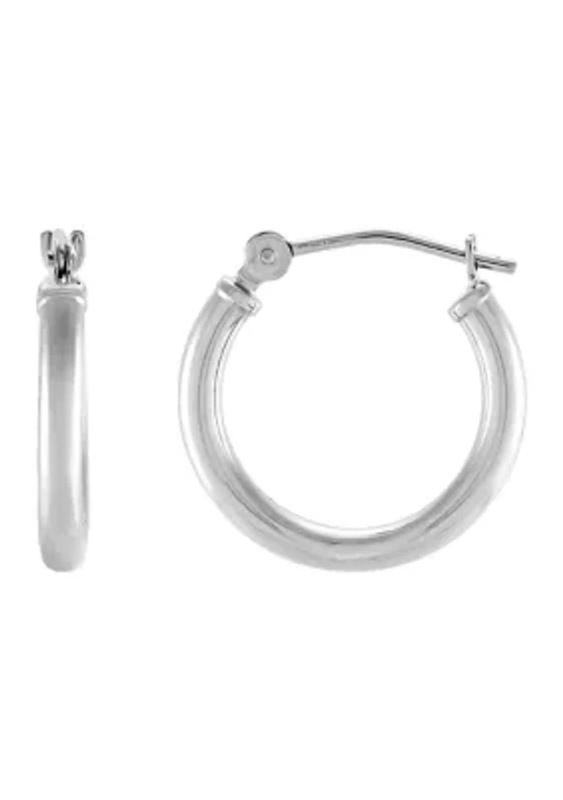Hoop Earrings in 14K White Gold