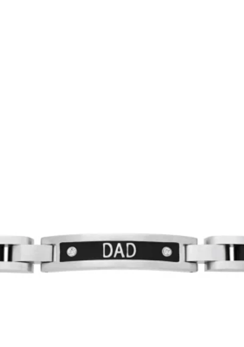 Men's Cuban Link Bracelet with Black IP in Stainless Steel