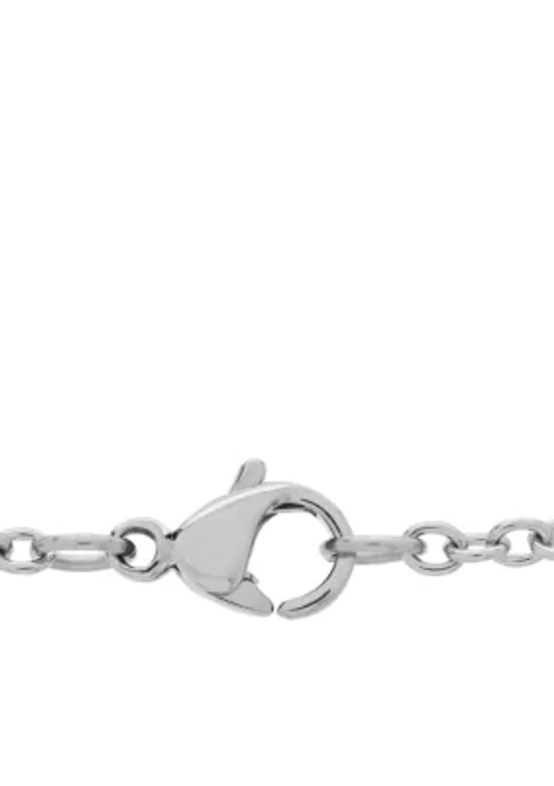 Men's Cross Pendant with Black Cubic Zirconia in Stainless Steel