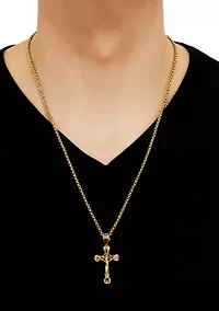 1 ct. t.w. Diamond Accent Pendant Necklace in Stainless Steel