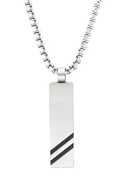 Bar Drop Necklace in Stainless Steel