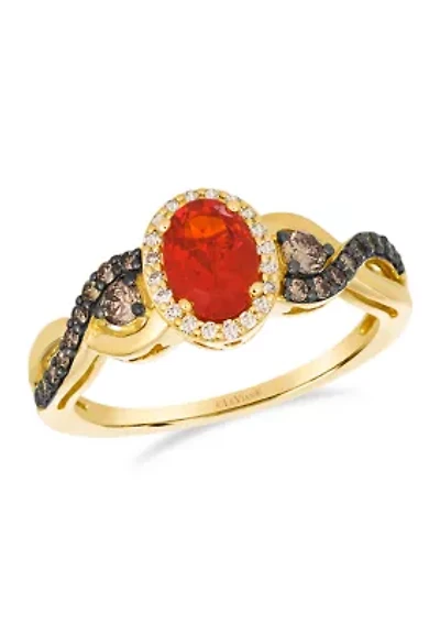 Ring featuring 3/8 ct. t.w. Opal®, 1/3 ct. t.w. Chocolate Diamonds®, 1/10 ct. t.w. Nude Diamonds™ set in 14K Honey Gold™