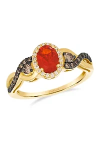 Ring featuring 3/8 ct. t.w. Opal®, 1/3 ct. t.w. Chocolate Diamonds®, 1/10 ct. t.w. Nude Diamonds™ set in 14K Honey Gold™