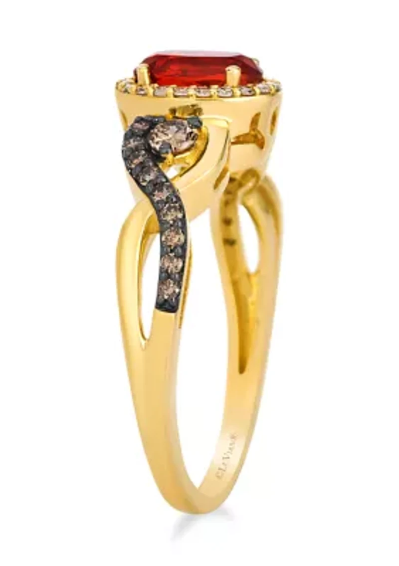 Ring featuring 3/8 ct. t.w. Opal®, 1/3 ct. t.w. Chocolate Diamonds®, 1/10 ct. t.w. Nude Diamonds™ set in 14K Honey Gold™