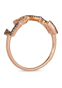 Chocolatier® LOVE Ring featuring 1/10 ct. t.w. Chocolate Diamonds®, Vanilla Diamonds® set in 14K Strawberry Gold®