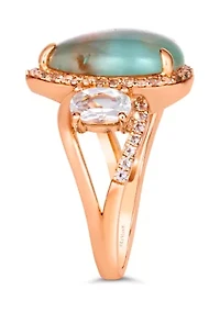 3.38 ct. t.w. Aquaprase Turquoise, 1.25 ct. t.w. Vanilla Topaz™ Ring  in 14K Strawberry Gold®