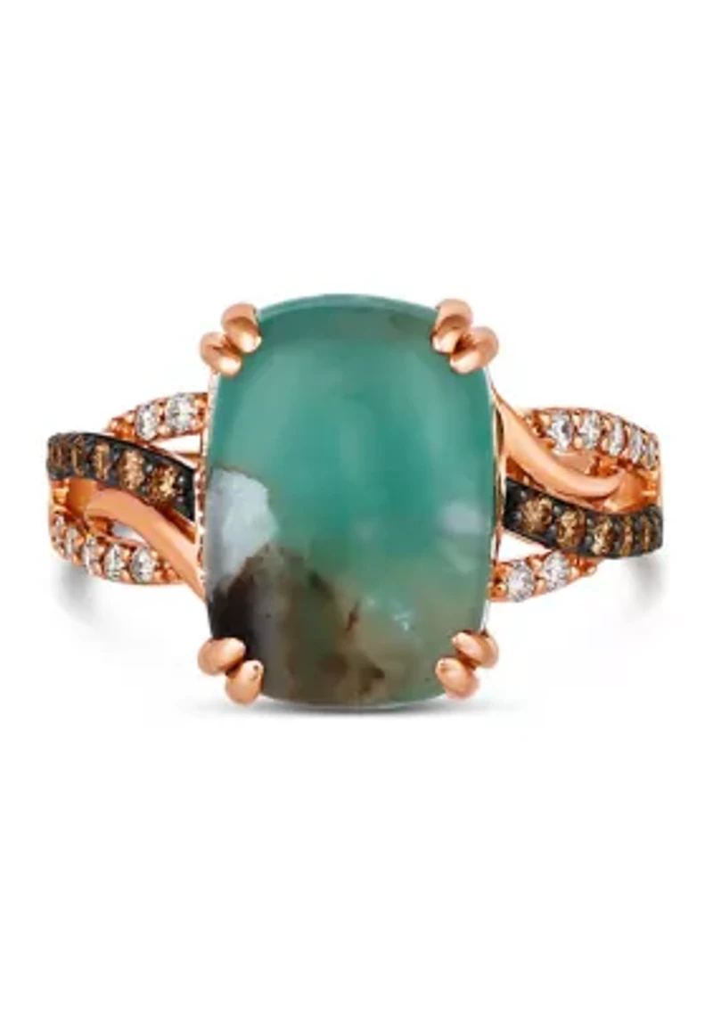 1/4 ct. t.w. Diamond Aquaprase Statement Ring in 14K Rose Gold 