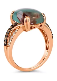 1/4 ct. t.w. Diamond Aquaprase Statement Ring in 14K Rose Gold 