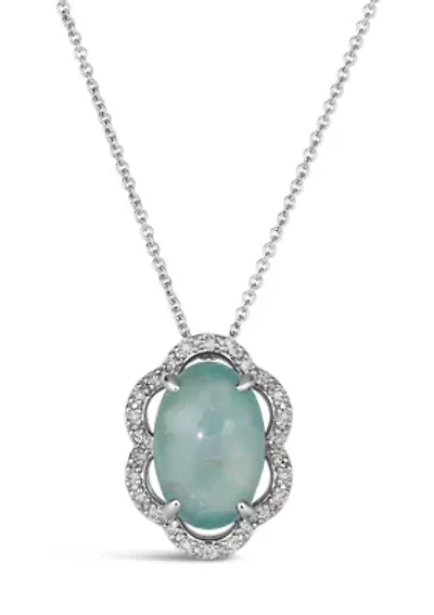 Pendant featuring 2.25 ct. t.w. Peacock Aquaprase™, 1/5 ct. t.w. Nude Diamonds™ set in 14K Vanilla Gold®