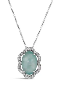 Pendant featuring 2.25 ct. t.w. Peacock Aquaprase™, 1/5 ct. t.w. Nude Diamonds™ set in 14K Vanilla Gold®