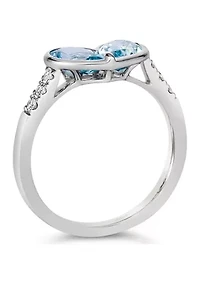 1 ct. t.w. Sea Blue Aquamarine®, 1/10 ct. t.w. Nude Diamonds™ Ring in 14K Vanilla Gold®