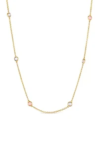 1/2 ct. t.w. Moonstone, 3/4 ct. t.w. Blue Chalcedony, 5/8 ct. t.w. Pink Opal Necklace in 14K Honey Gold™