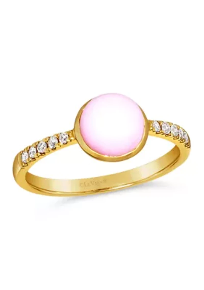 Ring featuring 11.25 ct. t.w. Pink Opal, 1/10 ct. t.w. Nude Diamonds™ set in 14K Honey Gold™