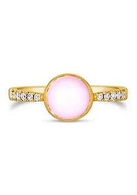Ring featuring 11.25 ct. t.w. Pink Opal, 1/10 ct. t.w. Nude Diamonds™ set in 14K Honey Gold™