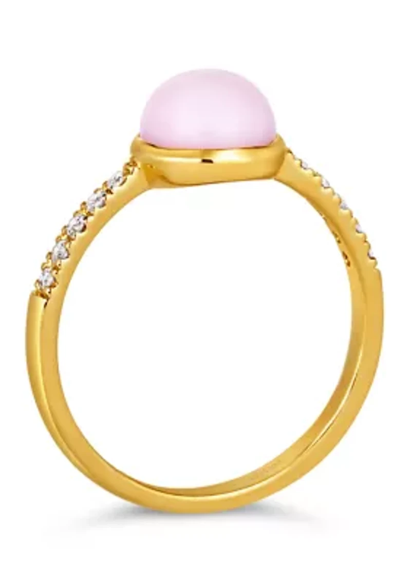 Ring featuring 11.25 ct. t.w. Pink Opal, 1/10 ct. t.w. Nude Diamonds™ set in 14K Honey Gold™