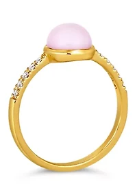 Ring featuring 11.25 ct. t.w. Pink Opal, 1/10 ct. t.w. Nude Diamonds™ set in 14K Honey Gold™