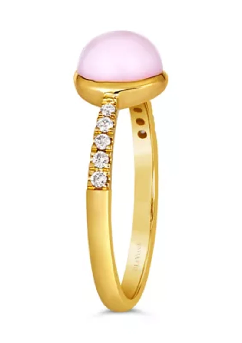 Ring featuring 11.25 ct. t.w. Pink Opal, 1/10 ct. t.w. Nude Diamonds™ set in 14K Honey Gold™