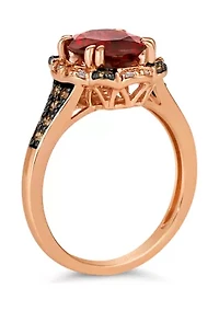 2.87 ct. t.w. Pomegranate Garnet™, 1/5 ct. t.w. Chocolate Diamonds®, 1/8 ct. t.w. Nude Diamonds™ Ring in 14K Strawberry Gold®