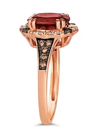 2.87 ct. t.w. Pomegranate Garnet™, 1/5 ct. t.w. Chocolate Diamonds®, 1/8 ct. t.w. Nude Diamonds™ Ring in 14K Strawberry Gold®