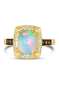 Ring featuring 1.58 ct. t.w. Neopolitan Opal™, 1/10 ct. t.w. Chocolate Diamonds®, 1/10 ct. t.w. Nude Diamonds™ set in 14K Honey Gold™