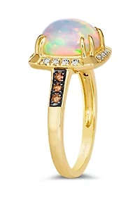 Ring featuring 1.58 ct. t.w. Neopolitan Opal™, 1/10 ct. t.w. Chocolate Diamonds®, 1/10 ct. t.w. Nude Diamonds™ set in 14K Honey Gold™