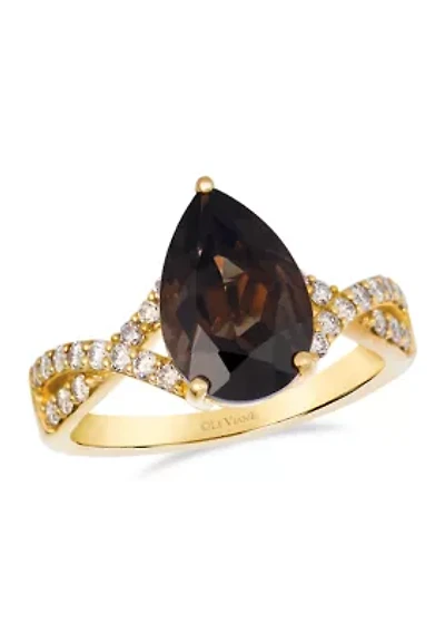 3/4 cts. Chocolate Quartz®, 3/8 cts. Nude Diamonds™ set in 14K Honey Gold™ Ring