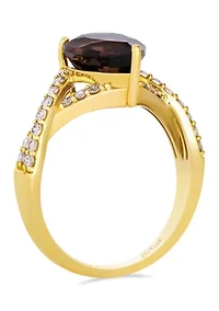 3/4 cts. Chocolate Quartz®, 3/8 cts. Nude Diamonds™ set in 14K Honey Gold™ Ring