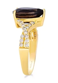 3/4 cts. Chocolate Quartz®, 3/8 cts. Nude Diamonds™ set in 14K Honey Gold™ Ring