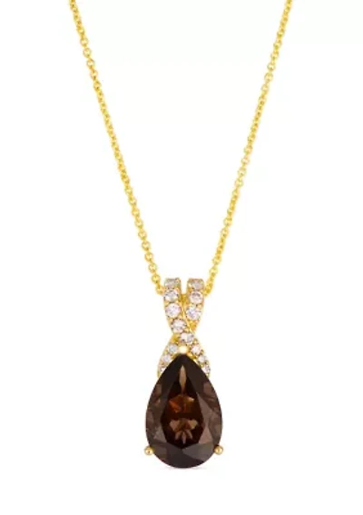 Pendant featuring 2 3/4 cts. Chocolate Quartz®, 1/6 cts. Nude Diamonds™ set in 14K Honey Gold™