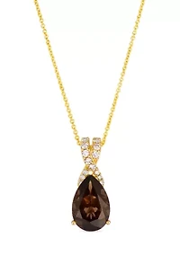 Pendant featuring 2 3/4 cts. Chocolate Quartz®, 1/6 cts. Nude Diamonds™ set in 14K Honey Gold™