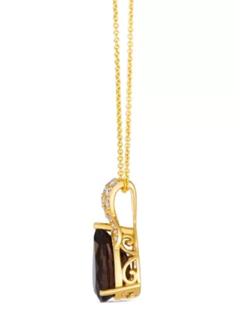 Pendant featuring 2 3/4 cts. Chocolate Quartz®, 1/6 cts. Nude Diamonds™ set in 14K Honey Gold™