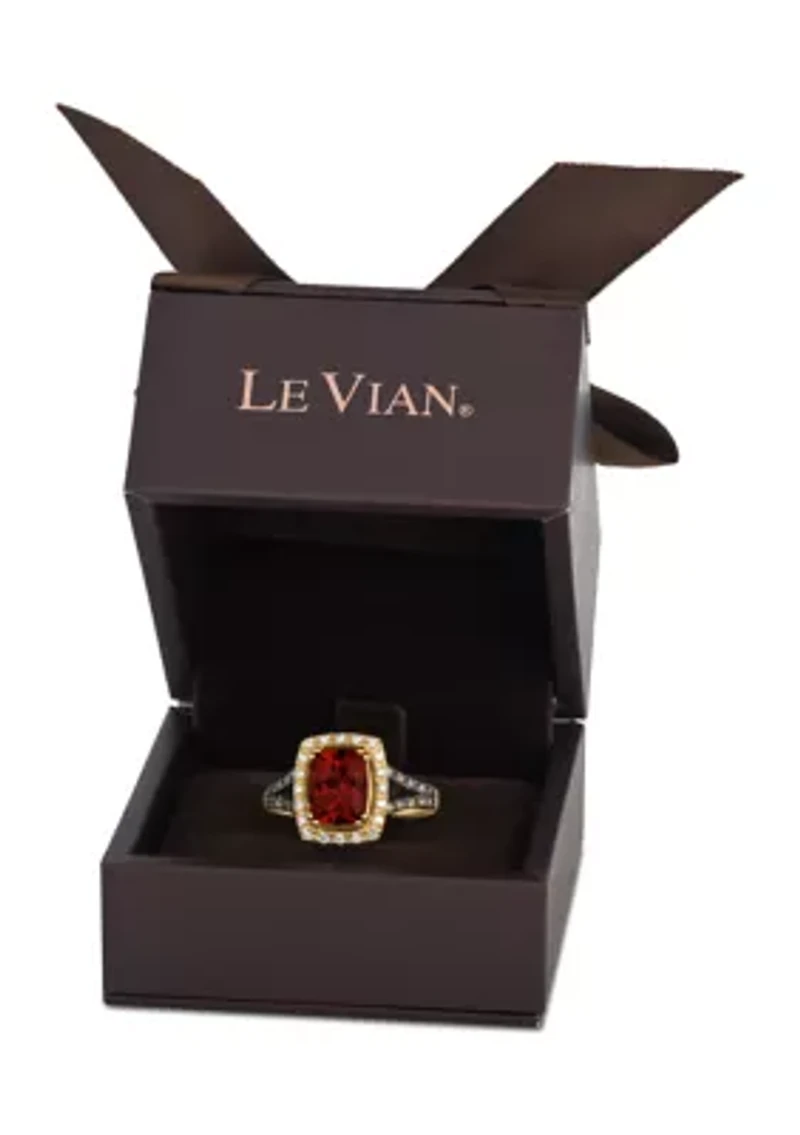 2.63 ct. t.w. Pomegranate Garnet™, 3/8 Chocolate Diamonds® and Nude Diamonds™ Ring 14K Honey Gold™