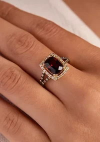2.63 ct. t.w. Pomegranate Garnet™, 3/8 Chocolate Diamonds® and Nude Diamonds™ Ring 14K Honey Gold™