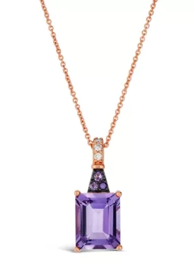 2.63 ct. t.w. Grape Amethyst™, 1/10 ct. t.w. Nude Diamonds™ Pendant Necklace in 14K Strawberry Gold®